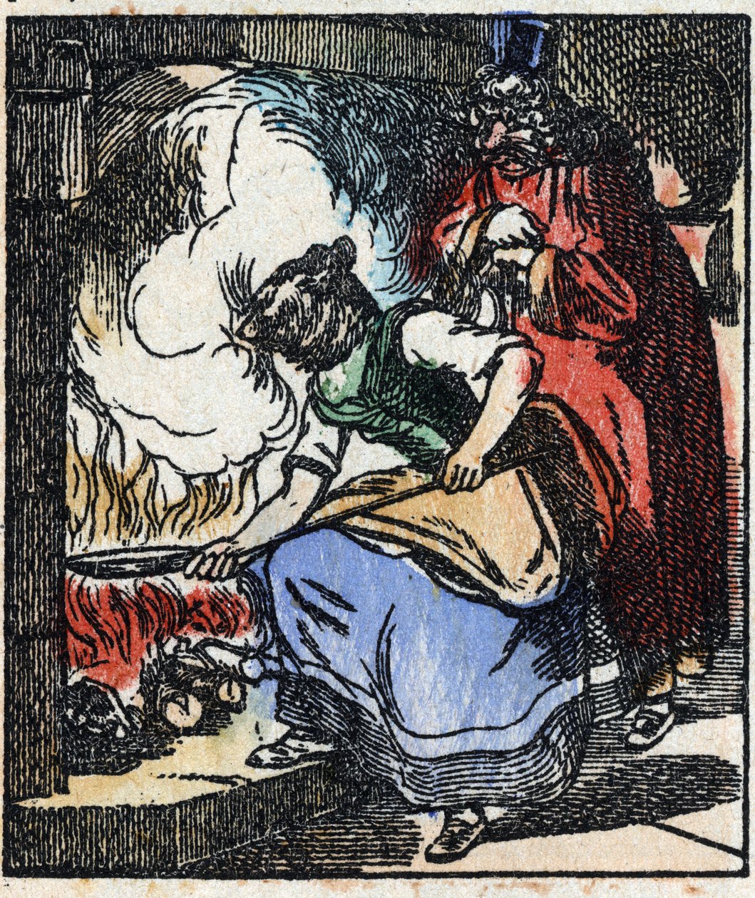 Ilustración del cuento “Raminagrobis y los ratones” Grabado en madera de Imagerie Pellerin - Epinal, sd. Finales del siglo XIX. de French School