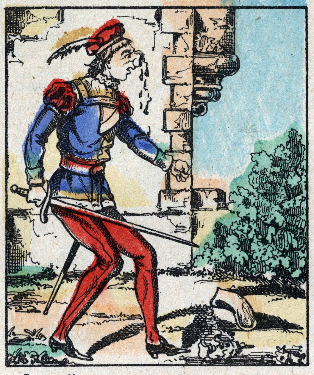 Ilustración del cuento "Las aventuras de Grand Flandrin". Grabado en madera de Imaging Pellerin - Epinal, sd. Finales del siglo XIX. de French School