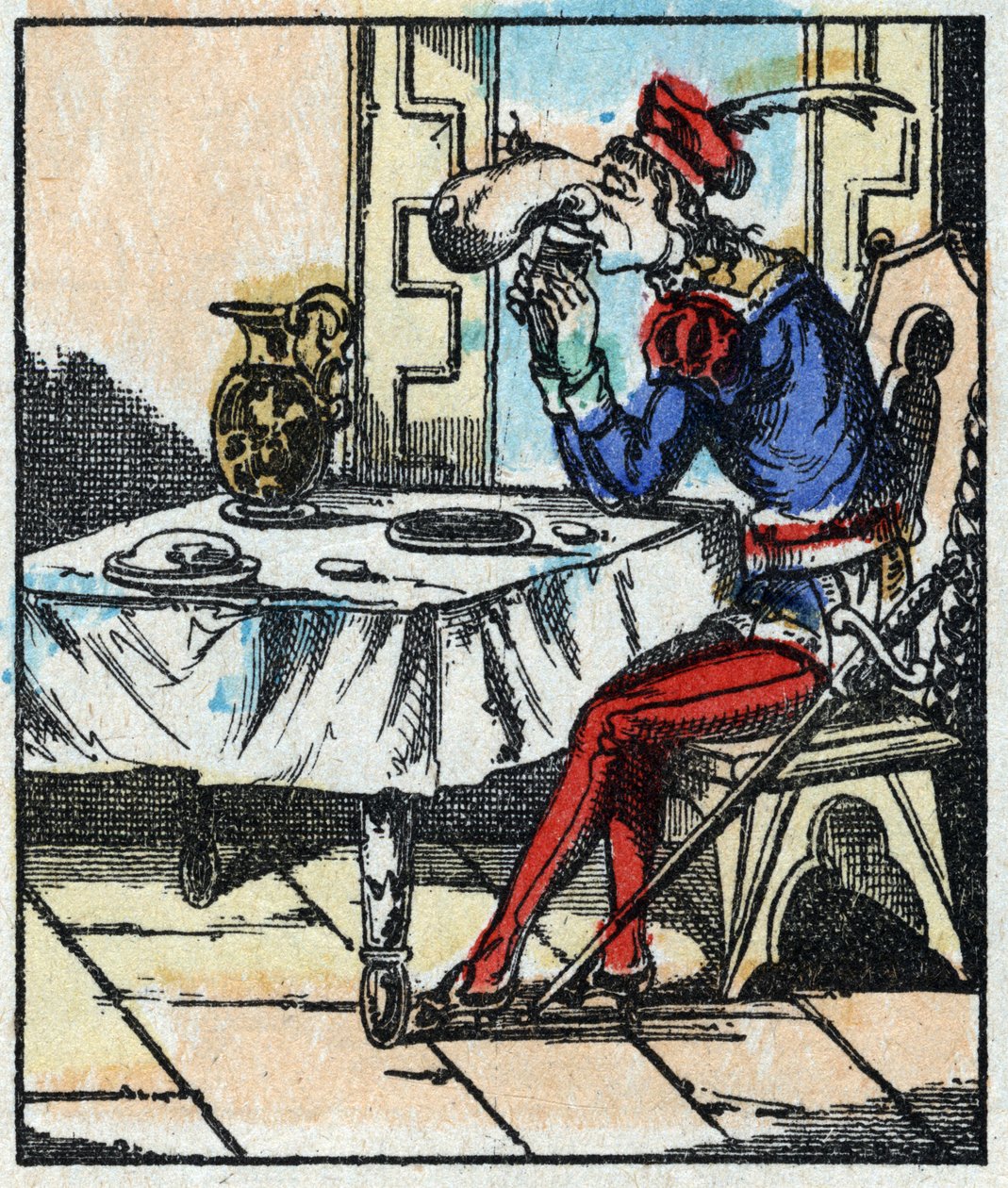Ilustración del cuento “Las Aventuras de Grand Flandrin” Grabado en madera de Imagerie Pellerin - Epinal, sd. Finales del siglo XIX. de French School