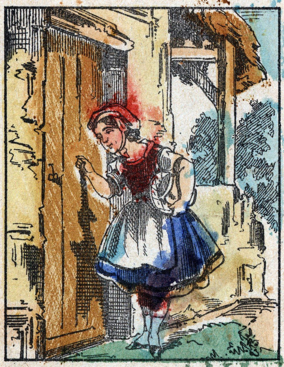 Ilustración del cuento “Caperucita Roja” de Charles Perrault. Grabado en madera de Imagerie Pellerin - Epinal, sd. Finales del siglo XIX. de French School