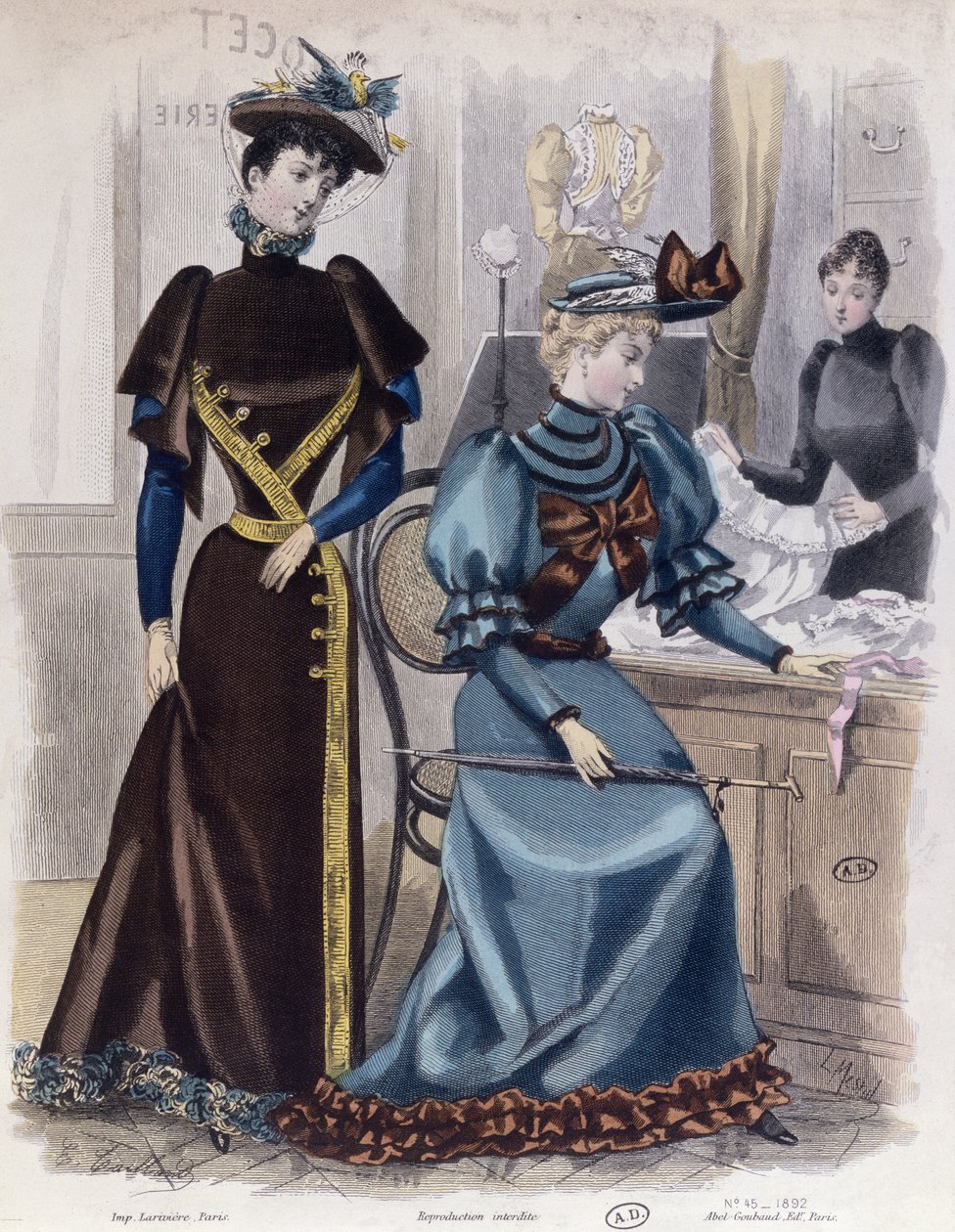 En la tienda de lencería, 1892 de French School