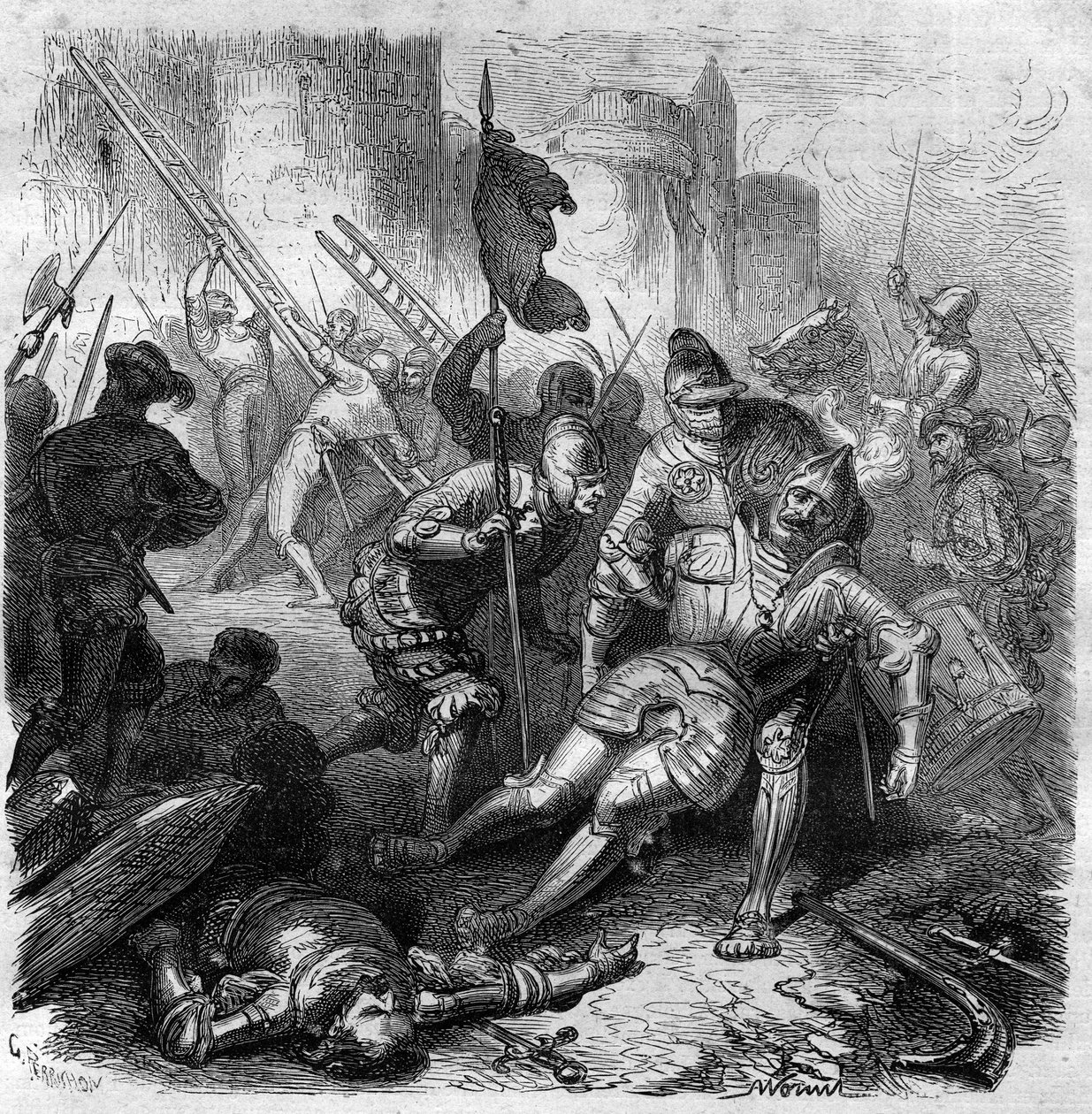 En la batalla contra Enrique IV del Sacro Imperio Romano Germánico el 14 de octubre de French School