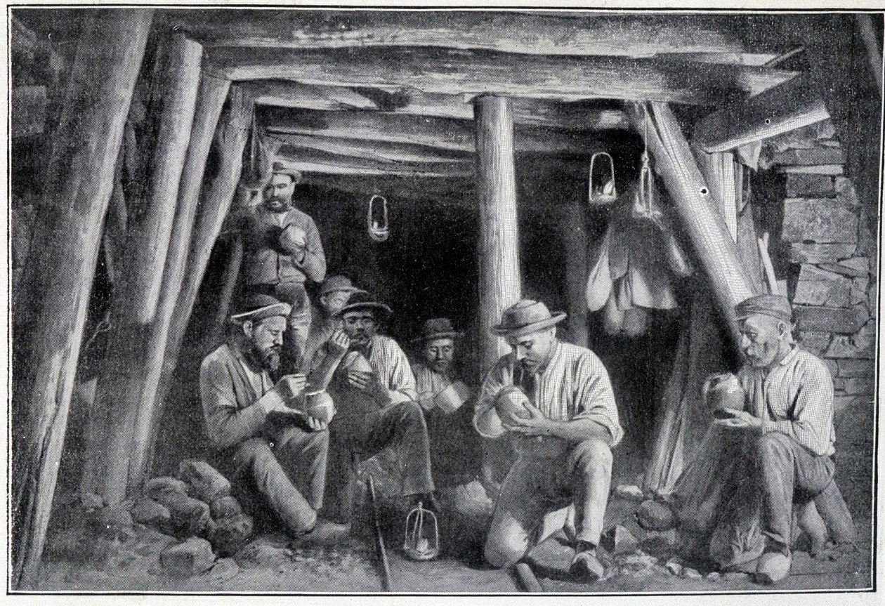 En la mina: el "encendedor", almuerzo de mineros, finales del siglo XIX de French School