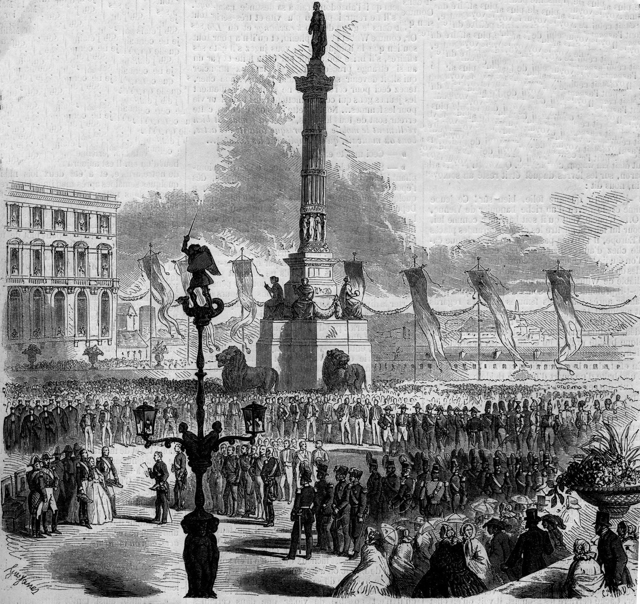 Inauguración de la Columna del Congreso (1850-1859). Bruselas, Bélgica de French School