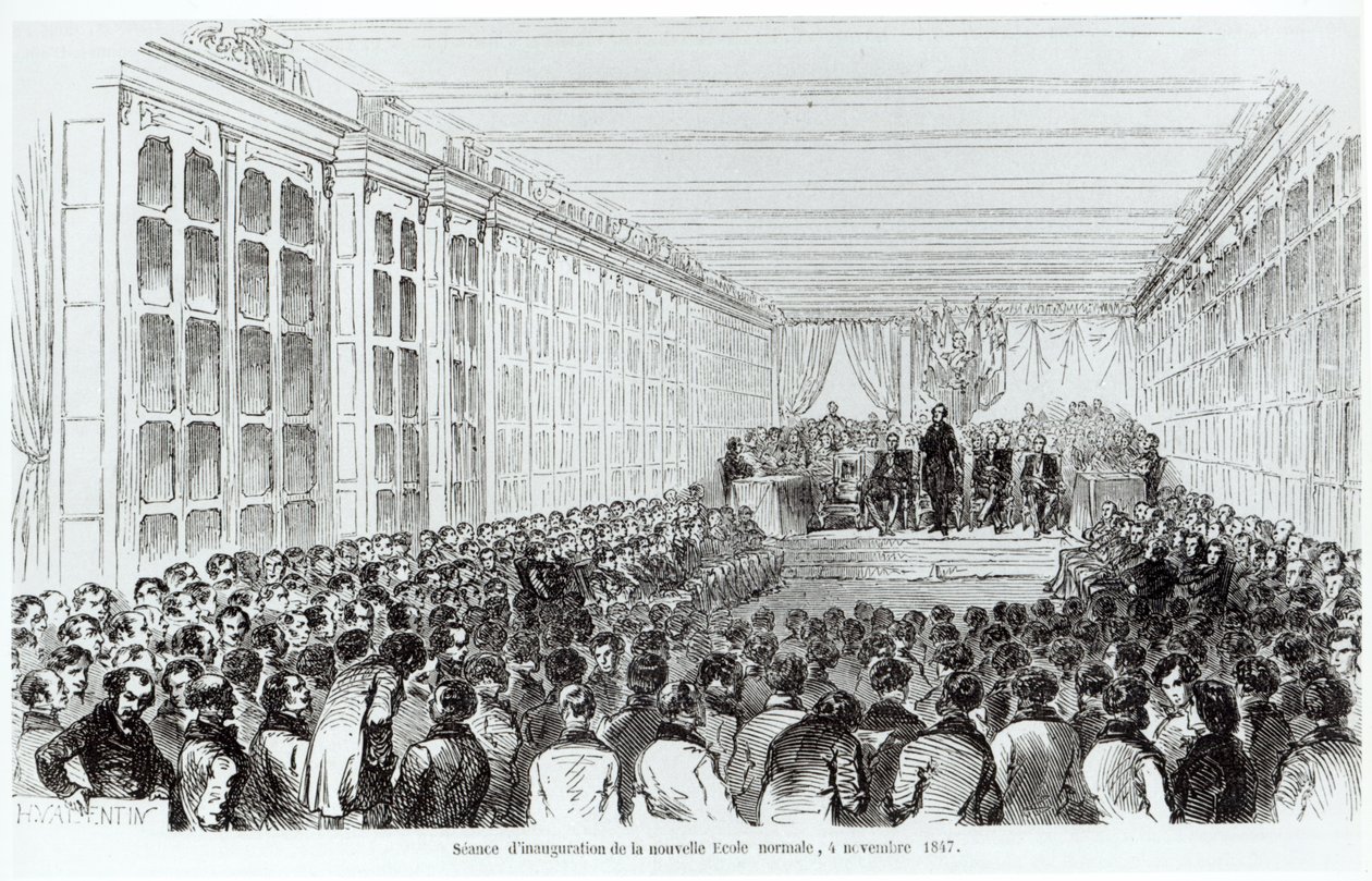 Inauguración de la École Normale Supérieure en París, de Les Tableaux de Paris por Texier, 1852 de French School
