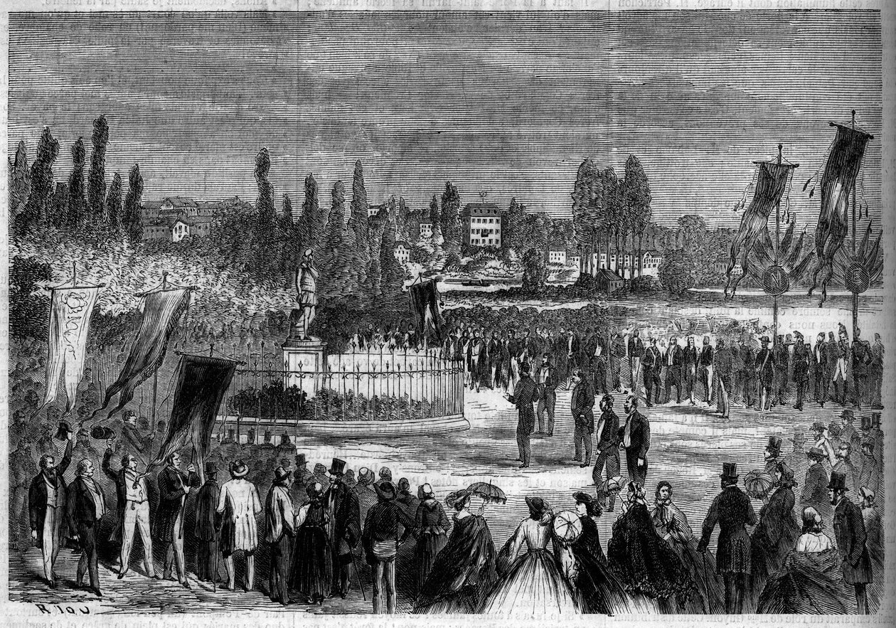 Inauguración de la estatua de Bernard Palissy (1510-1589), alfarero francés, en Joinville le Pont de French School
