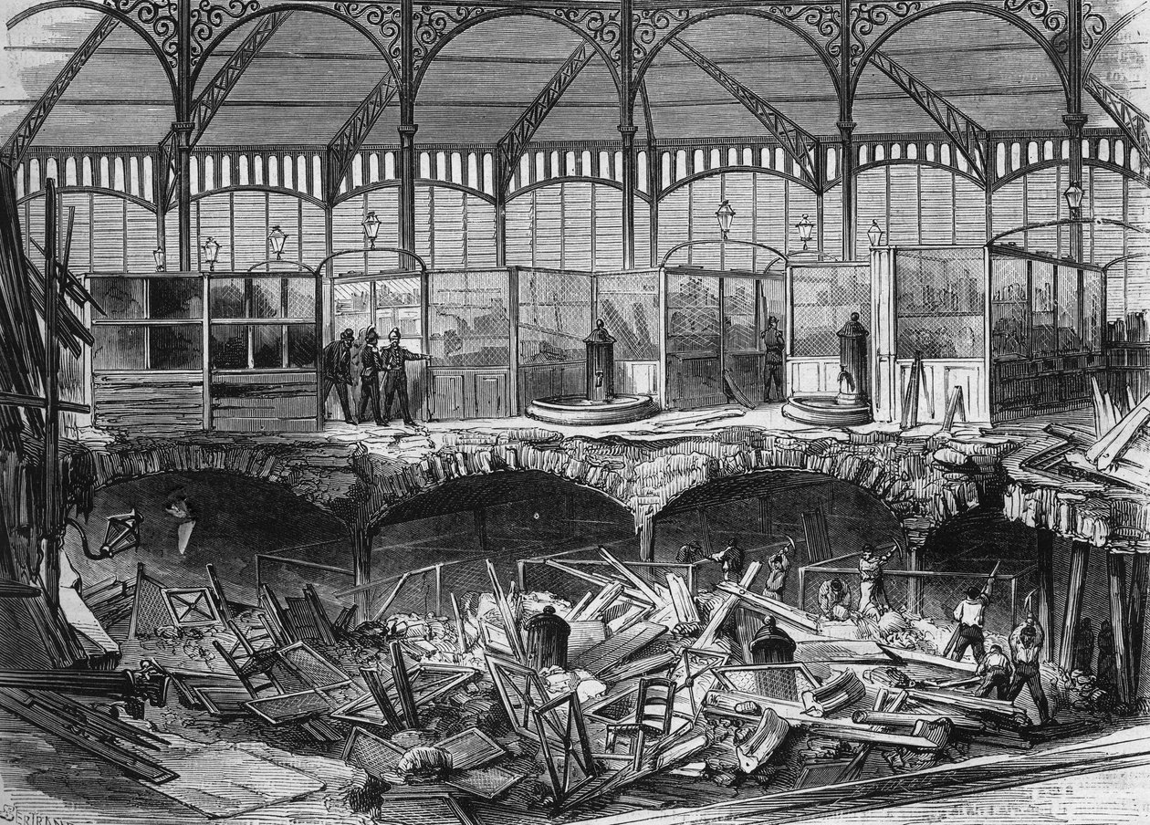 Incendio de las Halles centrales de París de French School