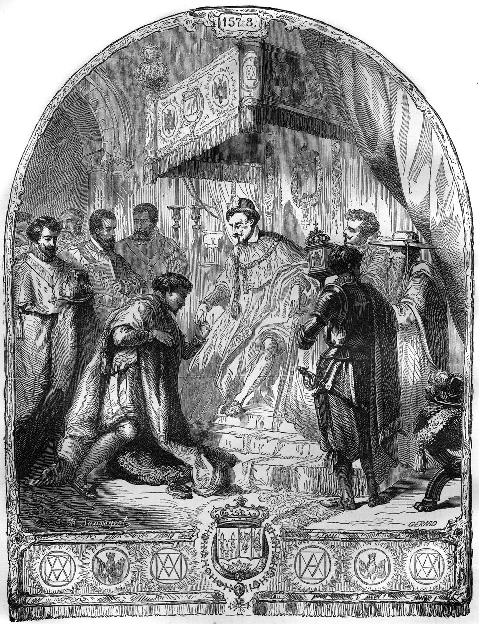 Institución de la Orden del Espíritu Santo por Enrique III Rey de Francia en 1578. de French School