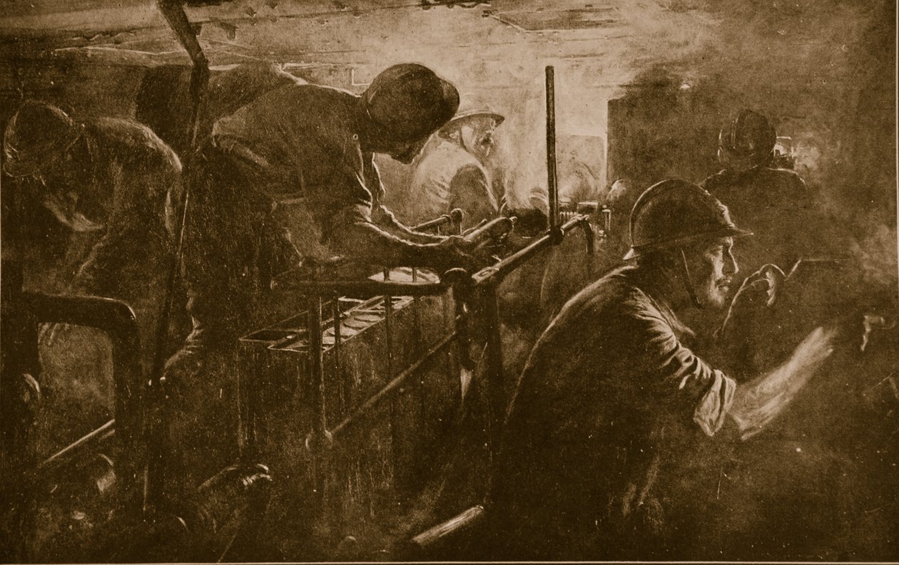 Interior de un tanque perteneciente a la artillería de asalto francesa, 1914-18 de French School