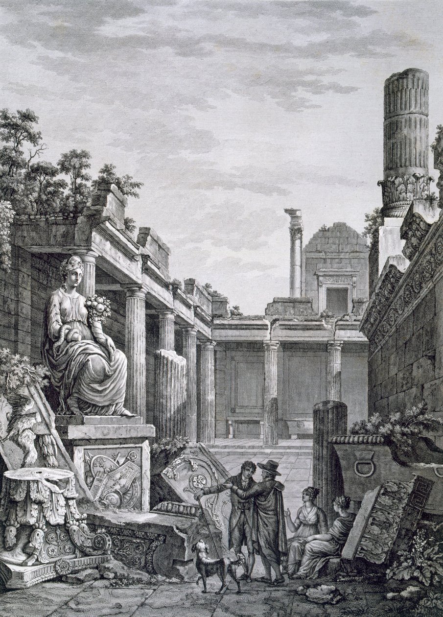 Interior de los Baños Romanos, Nimes, de Antiquités de la France: Vol I, Monuments de Nimes de French School