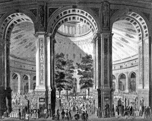 Interior de la Rotonda en Viena que alberga la Exposición Universal de French School