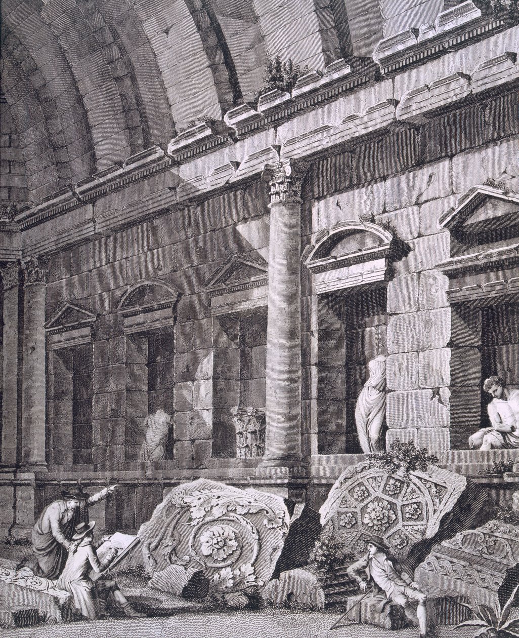 Interior del Templo de Diana, Nimes, de Antiquités de la France: Vol I, Monuments de Nimes de French School