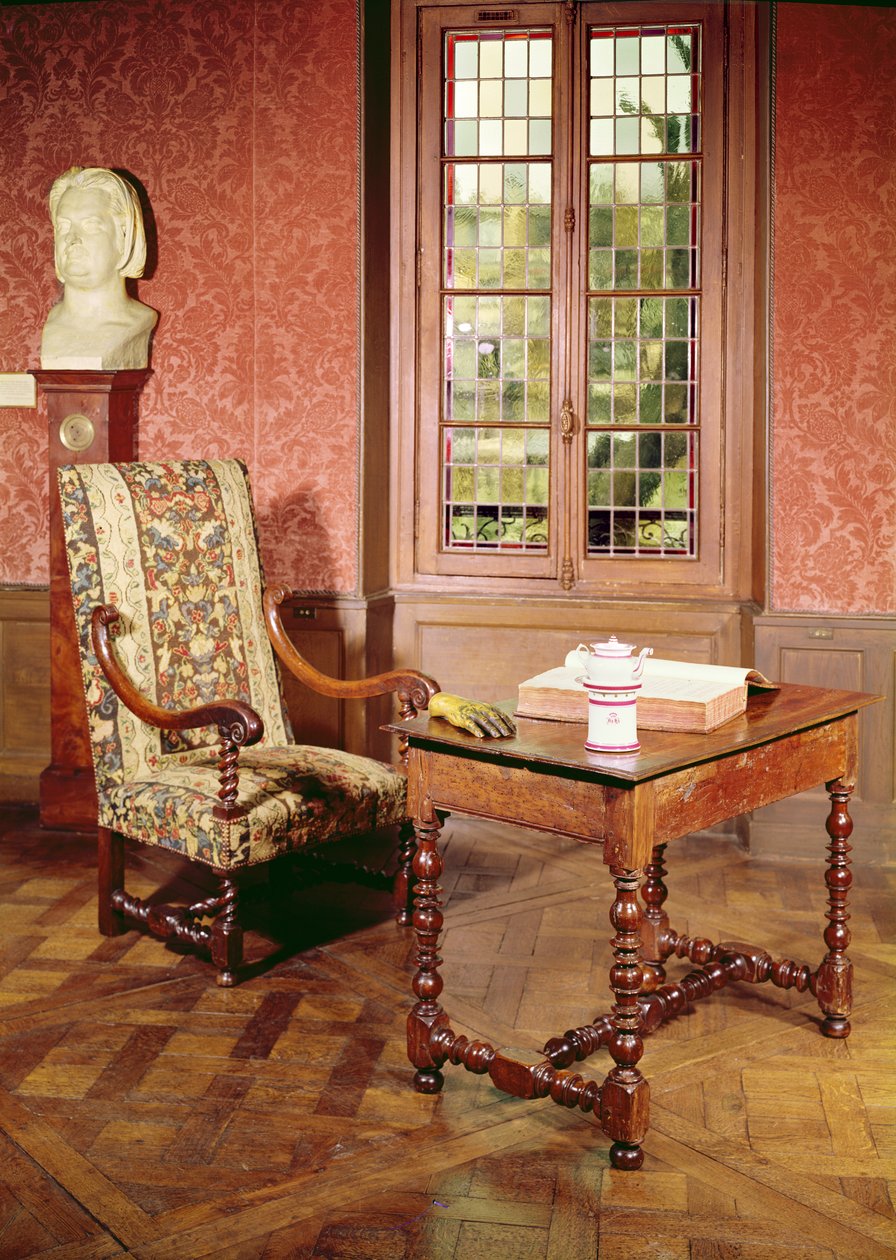 Interior del estudio de Honoré de Balzac (1799-1850) en su casa en la rue Raynouard de French School