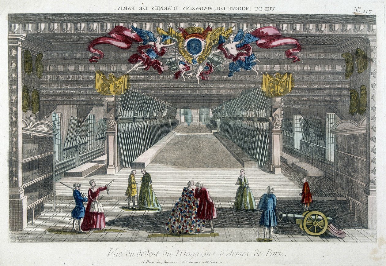 Interior de la armería de París (Arsenal de París) de French School