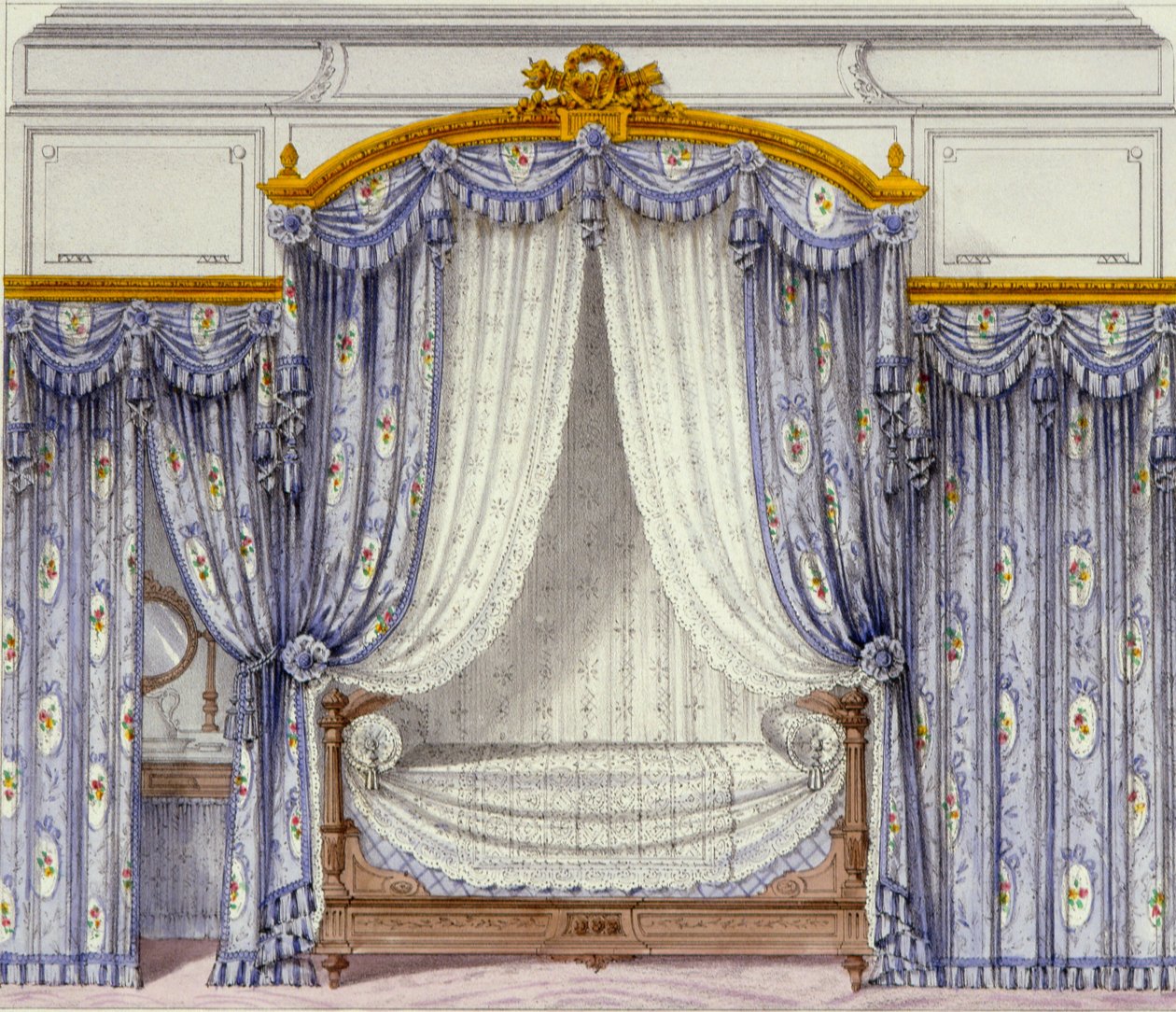 Interior mostrando muebles de un periódico francés, 1850s de French School