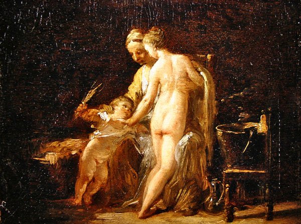 Interior con una dama en su baño, c.1800 de French School