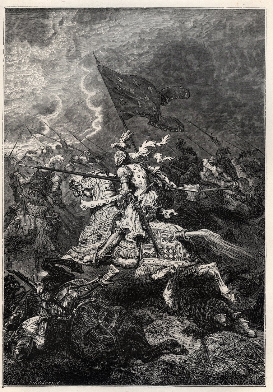 Guerras italianas - Batalla de Fornovo - Liga de Venecia derrotada por el rey francés Carlos VIII - 1ª Guerra Italiana - Batalla de Fornoue (Fornovo) (Italia) bajo Carlos VIII el 6 de julio de French School
