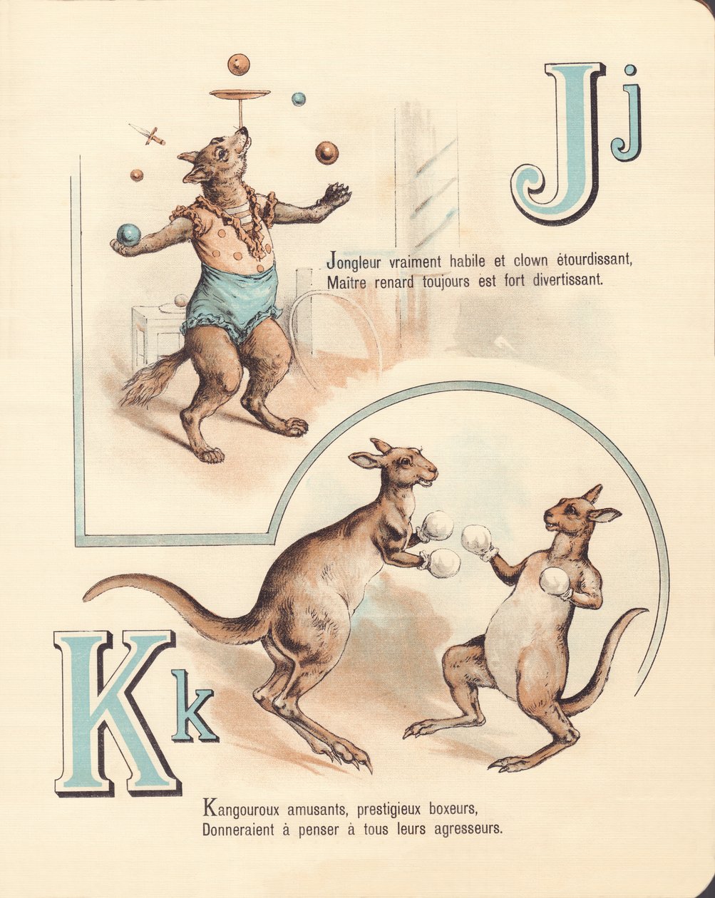 J K: Zorro alegre, malabarista, canguro, kickboxing de French School