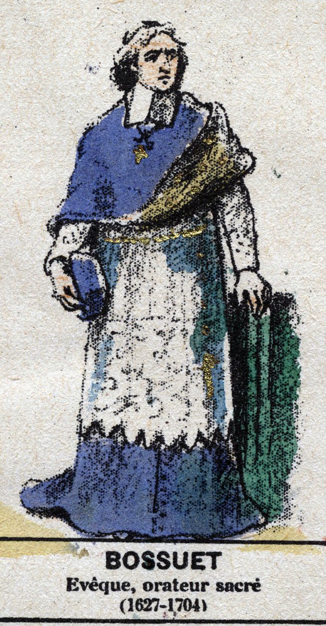 Jacques-Bénigne Bossuet (1627-1704), escritor y prelado francés, obispo de Meaux. En "Galería de Reyes y Reinas de Francia y personajes ilustres de 1643 a 1895" Imagen de epinal. de French School