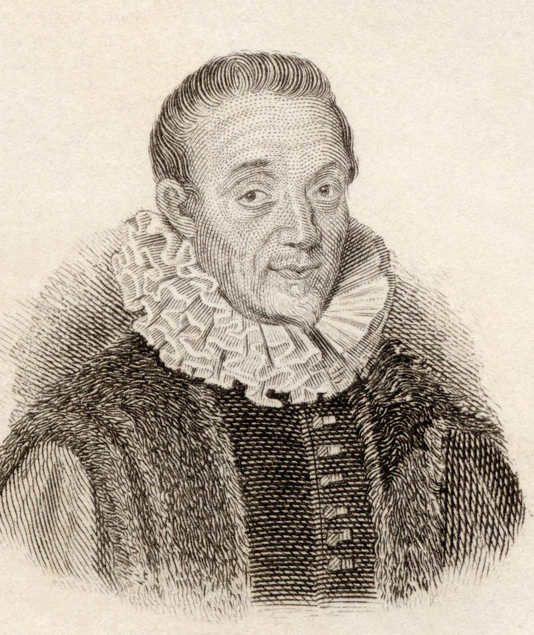 Jacques Auguste de Thou alias Thuanus, historiador francés, del Diccionario Histórico Crabbes pub. 1825 de French School