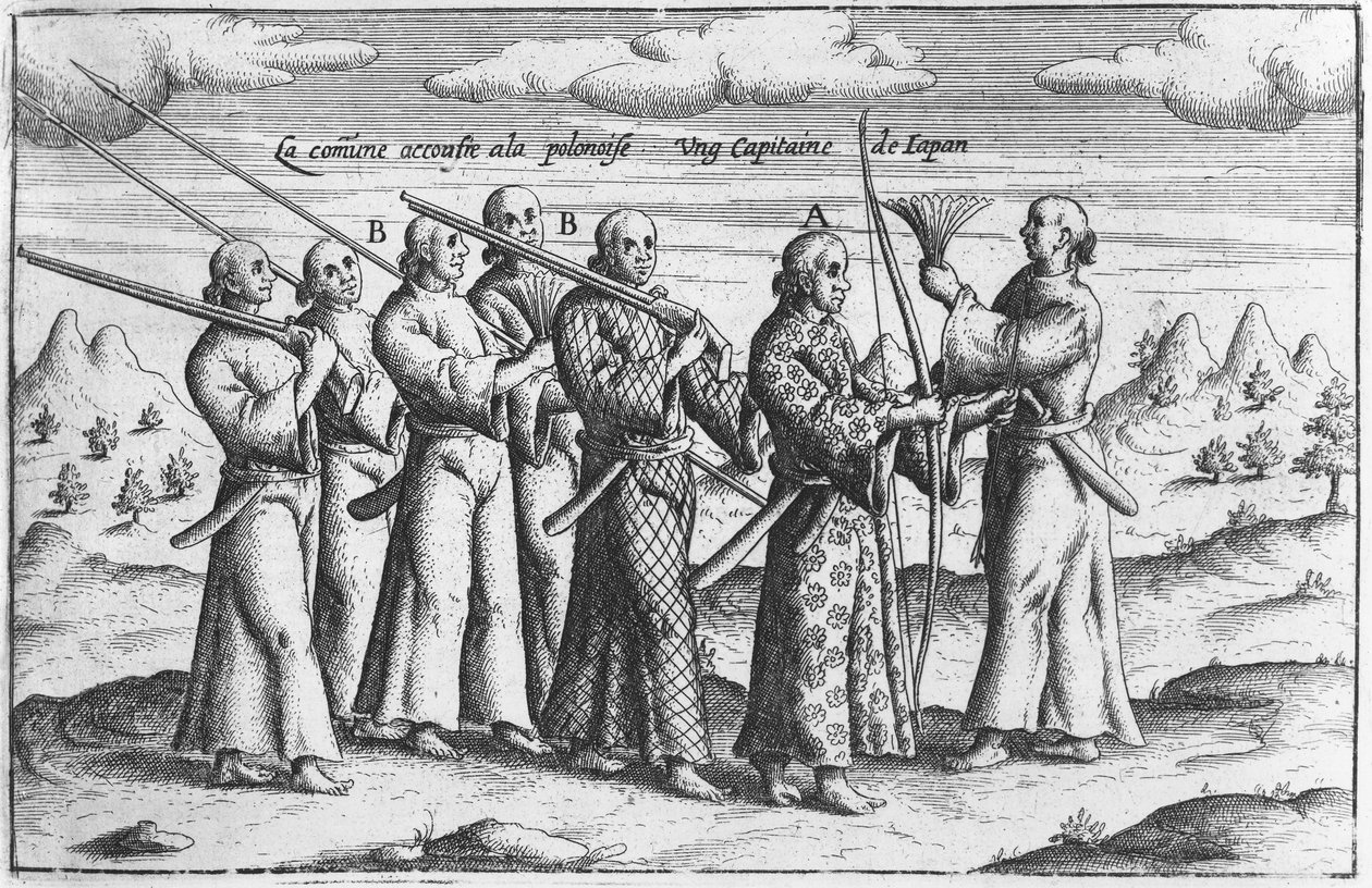 Noble japonés con escolta, c.1660 de French School