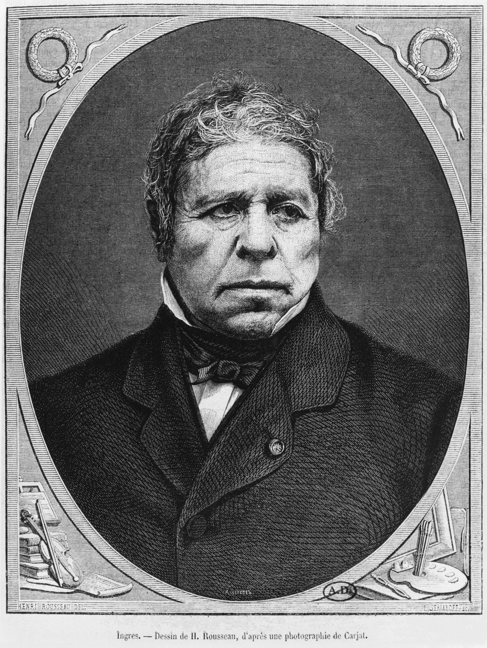 Jean Auguste Dominique Ingres (1780-1867) de una fotografía de Etienne Carjat (1828-1906) 1867 de French School