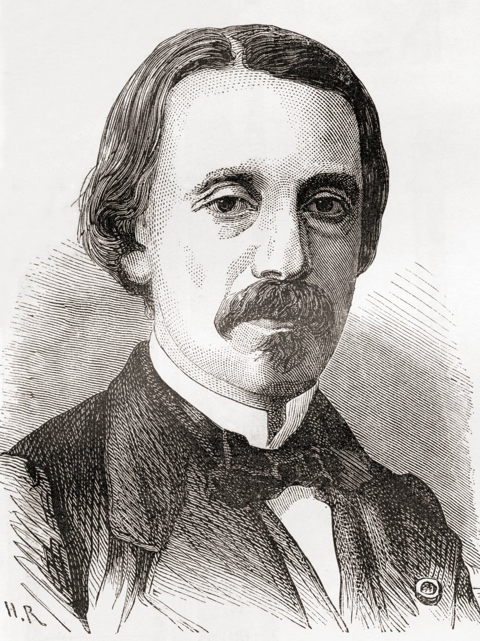 Jean Bernard Léon Foucault, de Les Merveilles de la Science, publicado c.1870 de French School