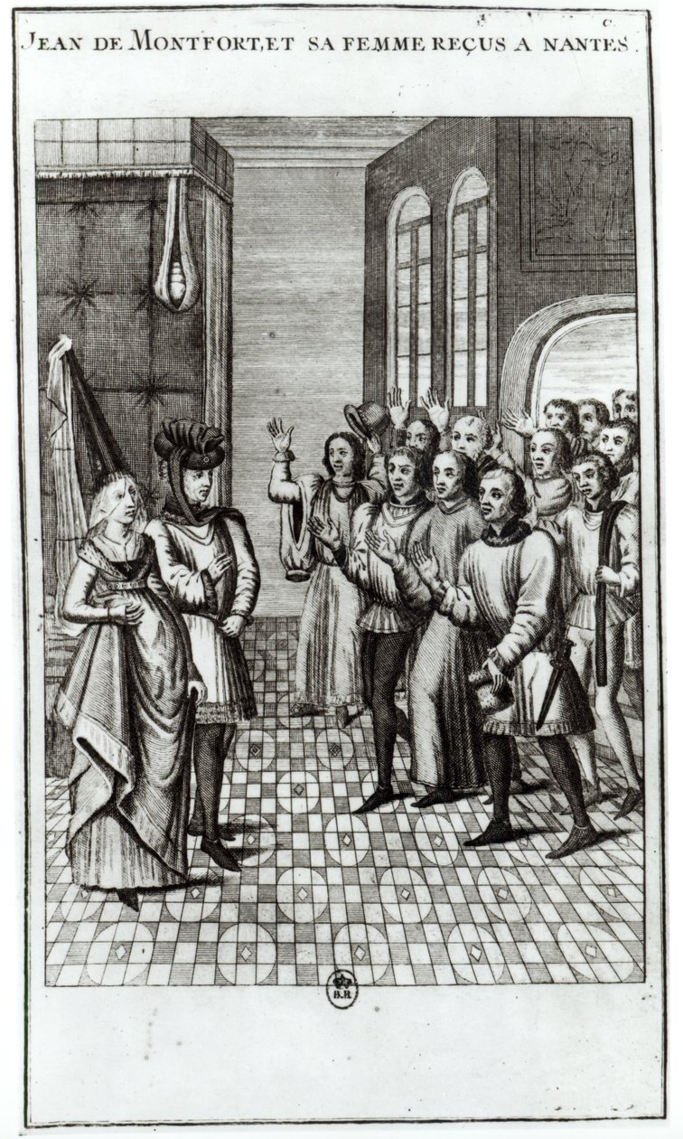 Jean de Bretagne (1293-1345) Conde de Montfort, y su esposa siendo recibidos en Nantes de French School