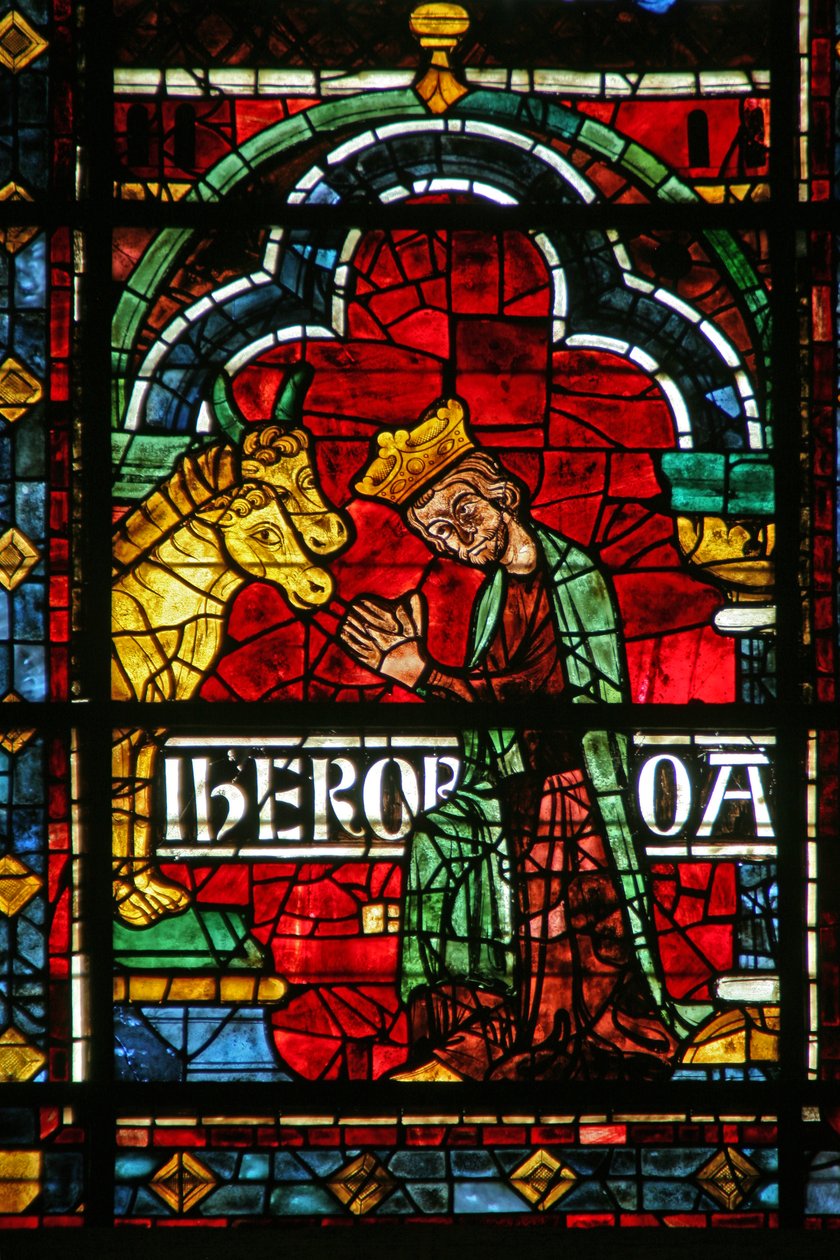 Jeroboam adorando ídolos de oro de French School