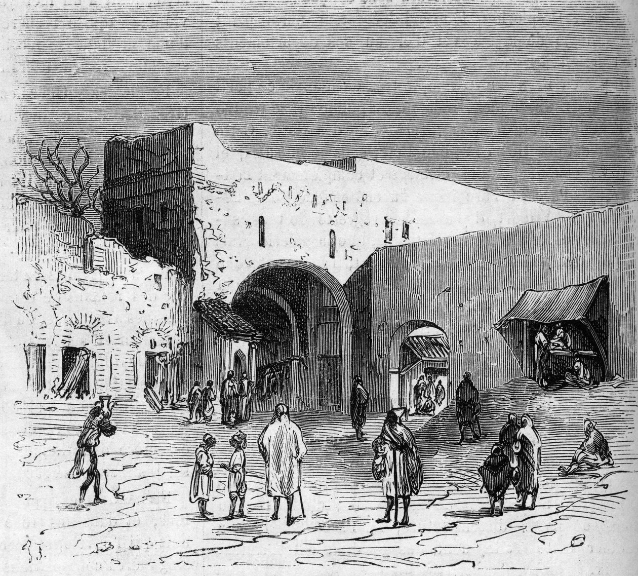 Población judía de Tetuán (Tetuan) en Marruecos: vista interna del barrio judío de French School