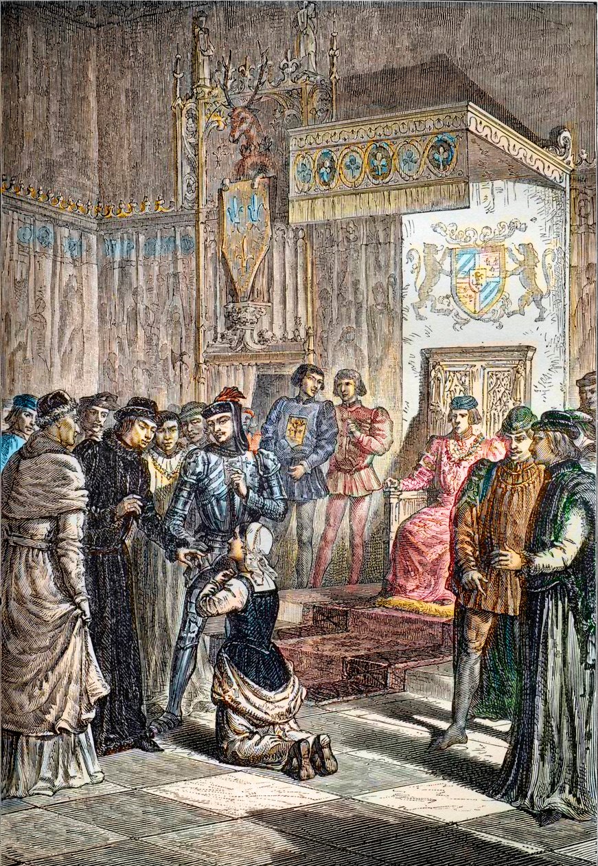 Juana de Arco (c1412-31) ante Carlos VII en Chinon de French School