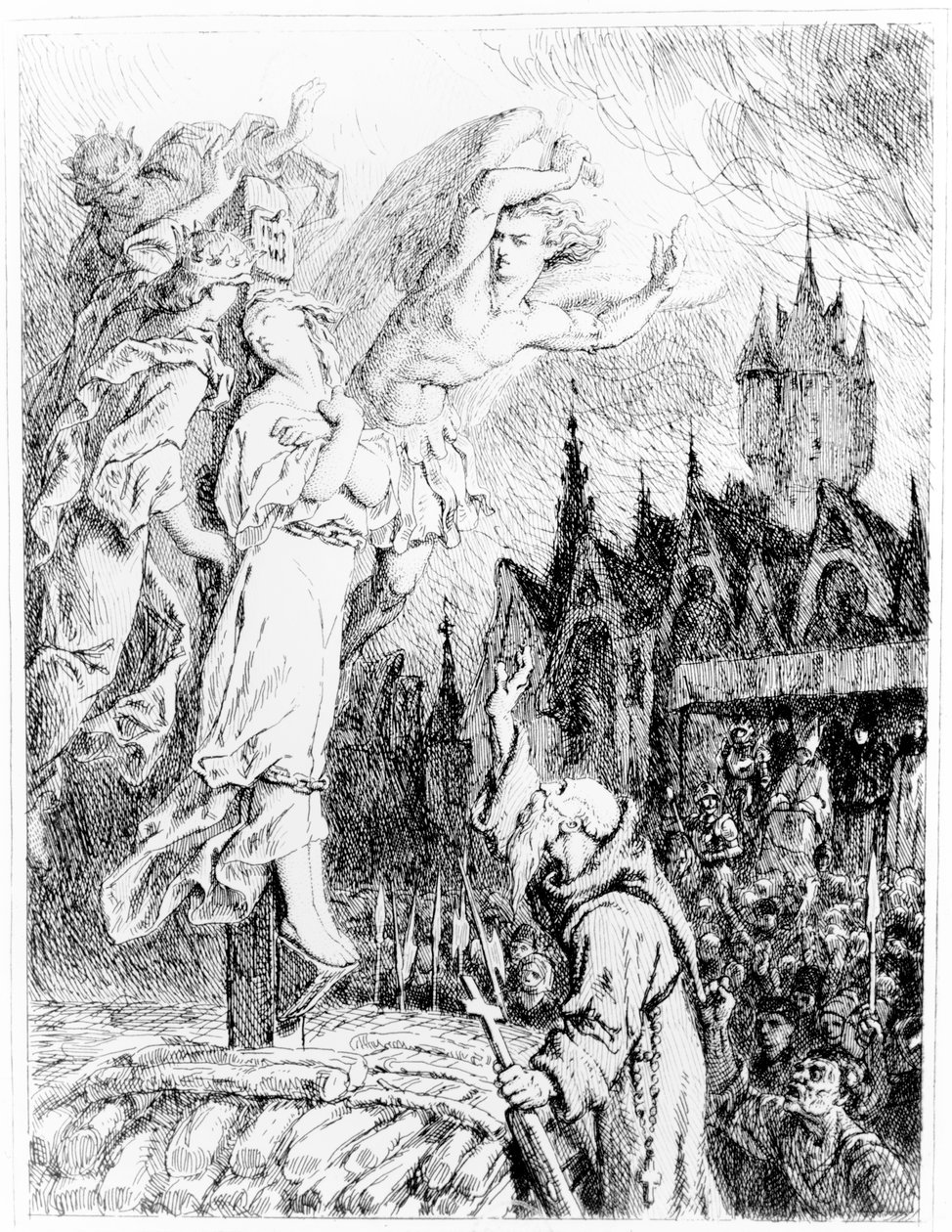 Juana de Arco en la Hoguera de French School