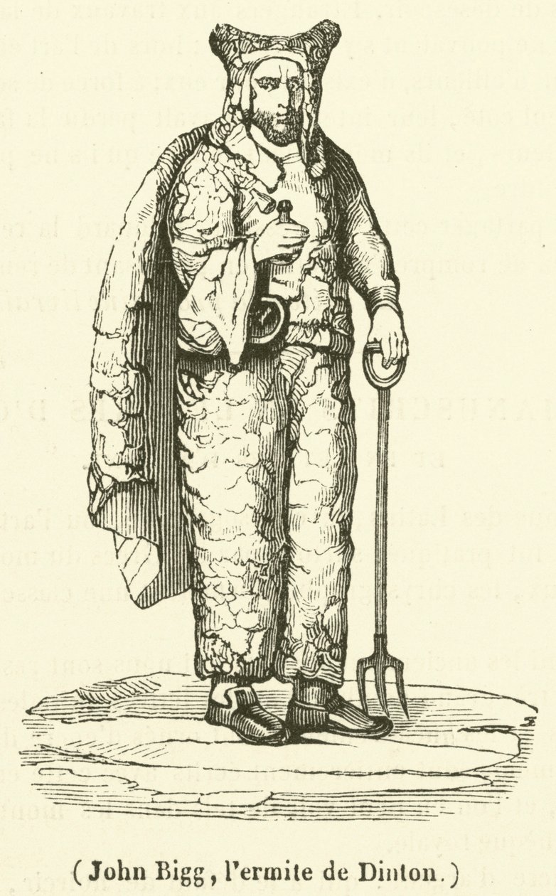 John Bigg, el ermitaño de Dinton (grabado) de French School