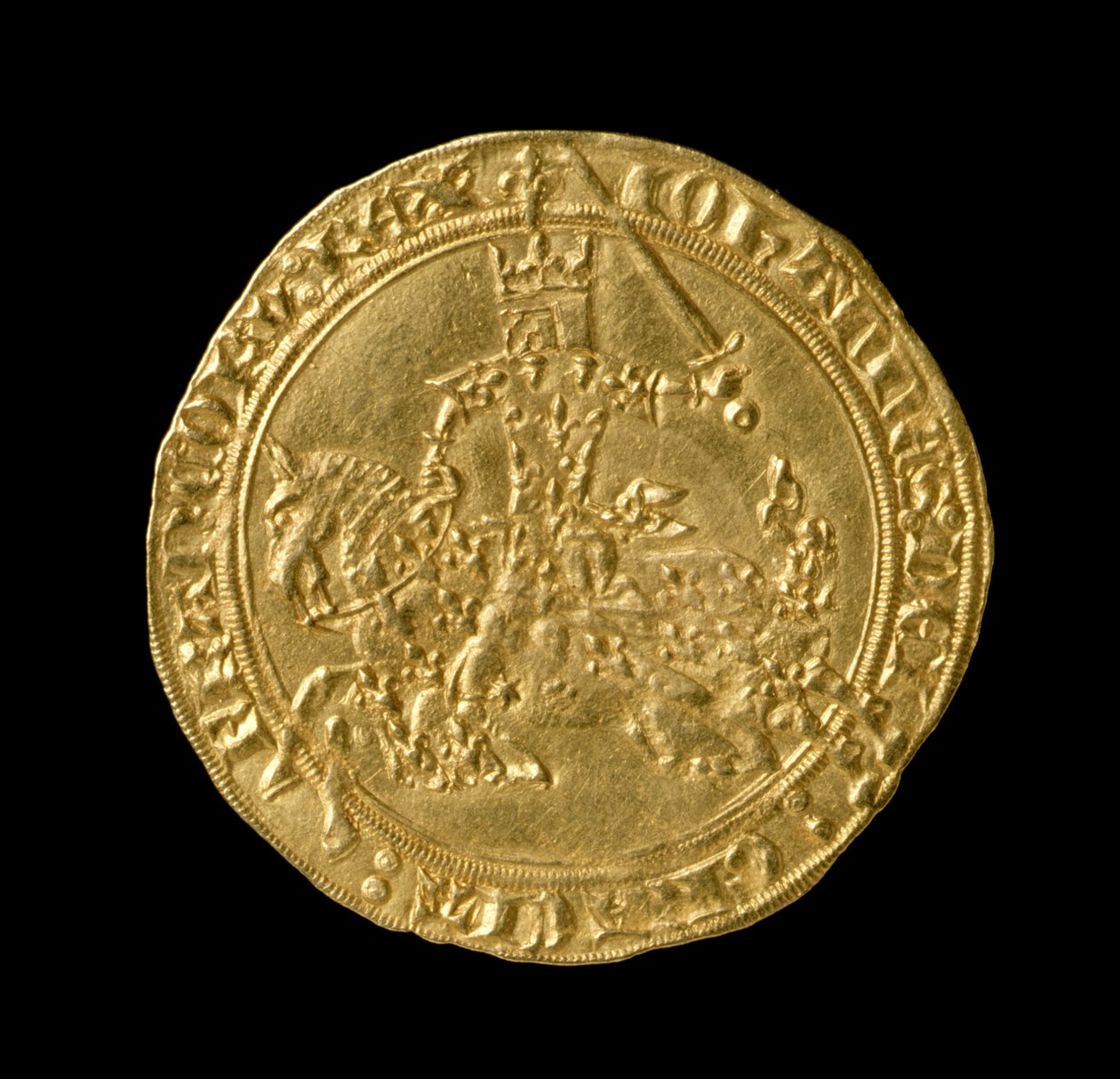 Juan II El Bueno (1319-64) Rey de Francia, Franc a Cheval, 1350-64 (anverso) de French School