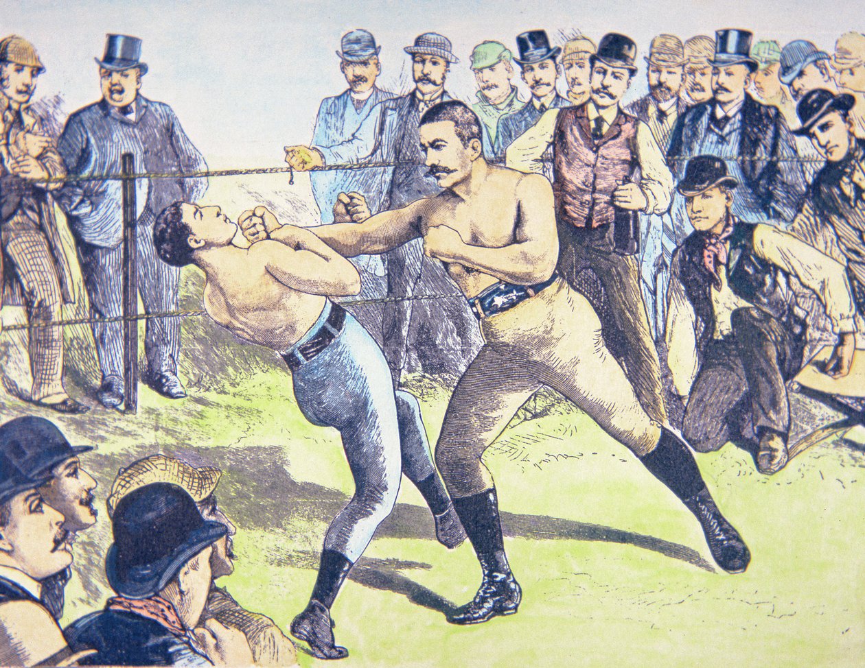 John L. Sullivan contra Charlie Mitchell el 10 de marzo de French School