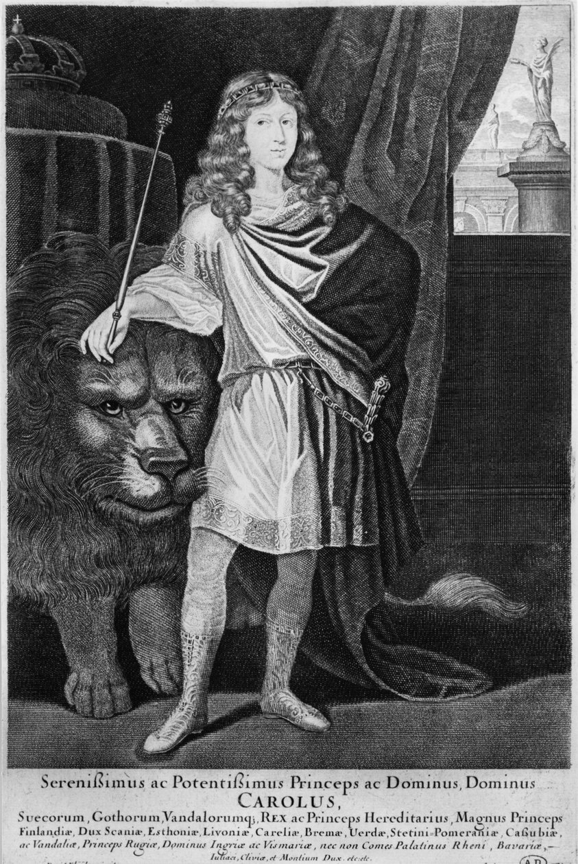 Rey Carlos XII (1682-1718) de Suecia, finales del siglo XVII de French School