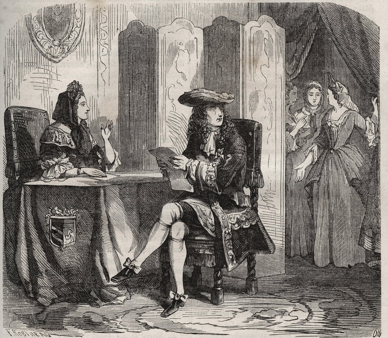 Rey Luis XIV (1638-1715) y su esposa, la Marquesa de Maintenon (Françoise d