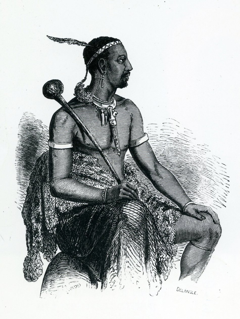Rey Moshoeshoe I (c.1786-1870) 1833 (grabado) de French School