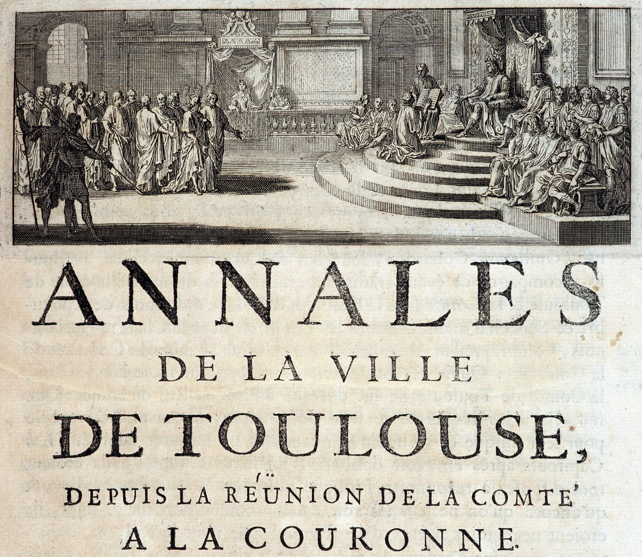 El rey Felipe el Audaz en Toulouse en 1272 en “Annales de la ville de Toulouse” por Germain de Lafaille, Toulouse de French School
