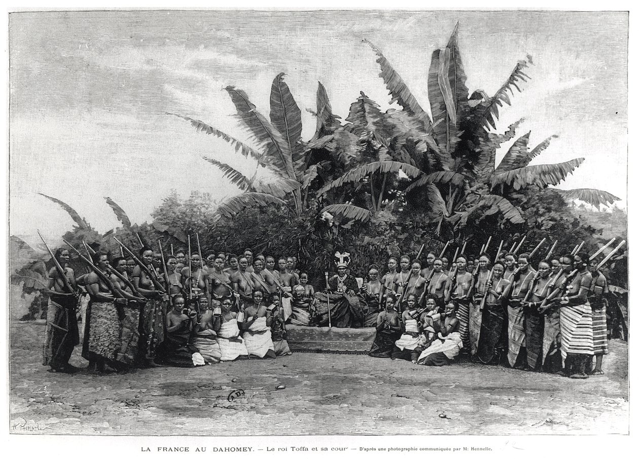 El rey Toffa (r.1874-1908) y su corte, Dahomey, 1892 de French School