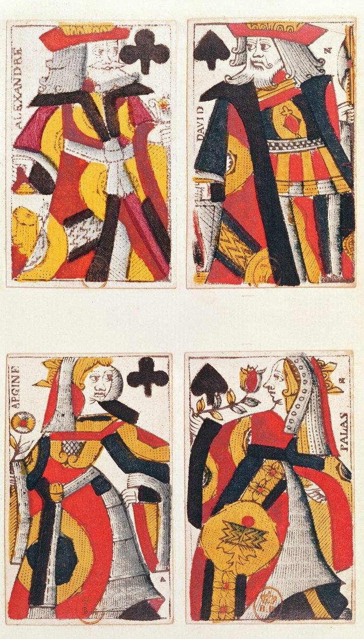 Rey y Reina jugando a las cartas de French School