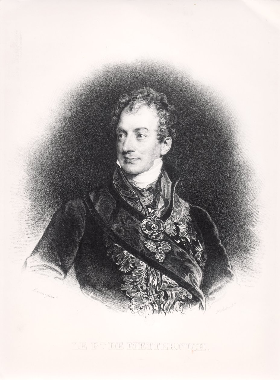 Klemens Wenzel Nepomuk Lothar (1773-1859) Príncipe de Metternich-Winneburg, c.1815 de French School