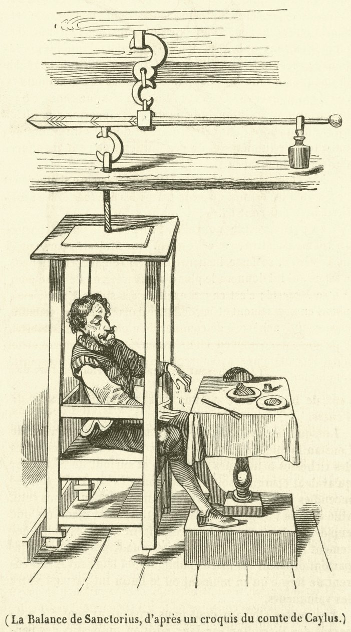 La Balance de Sanctorius (grabado) de French School