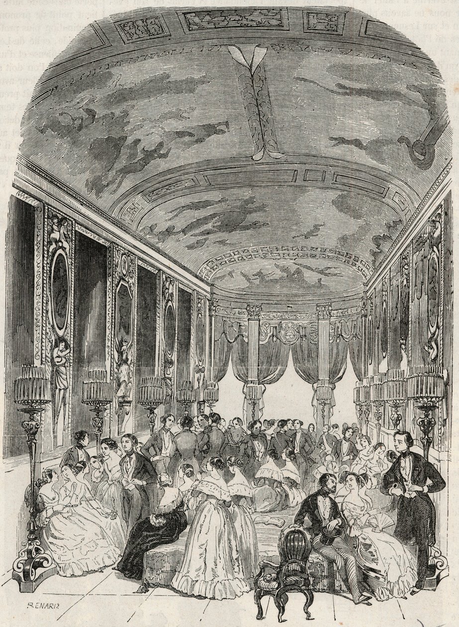 La galería llamada de Lebrun, utilizada como sala de chat durante el baile - Hotel Lambert en la Isla Saint Louis, 2 rue Saint Louis en l