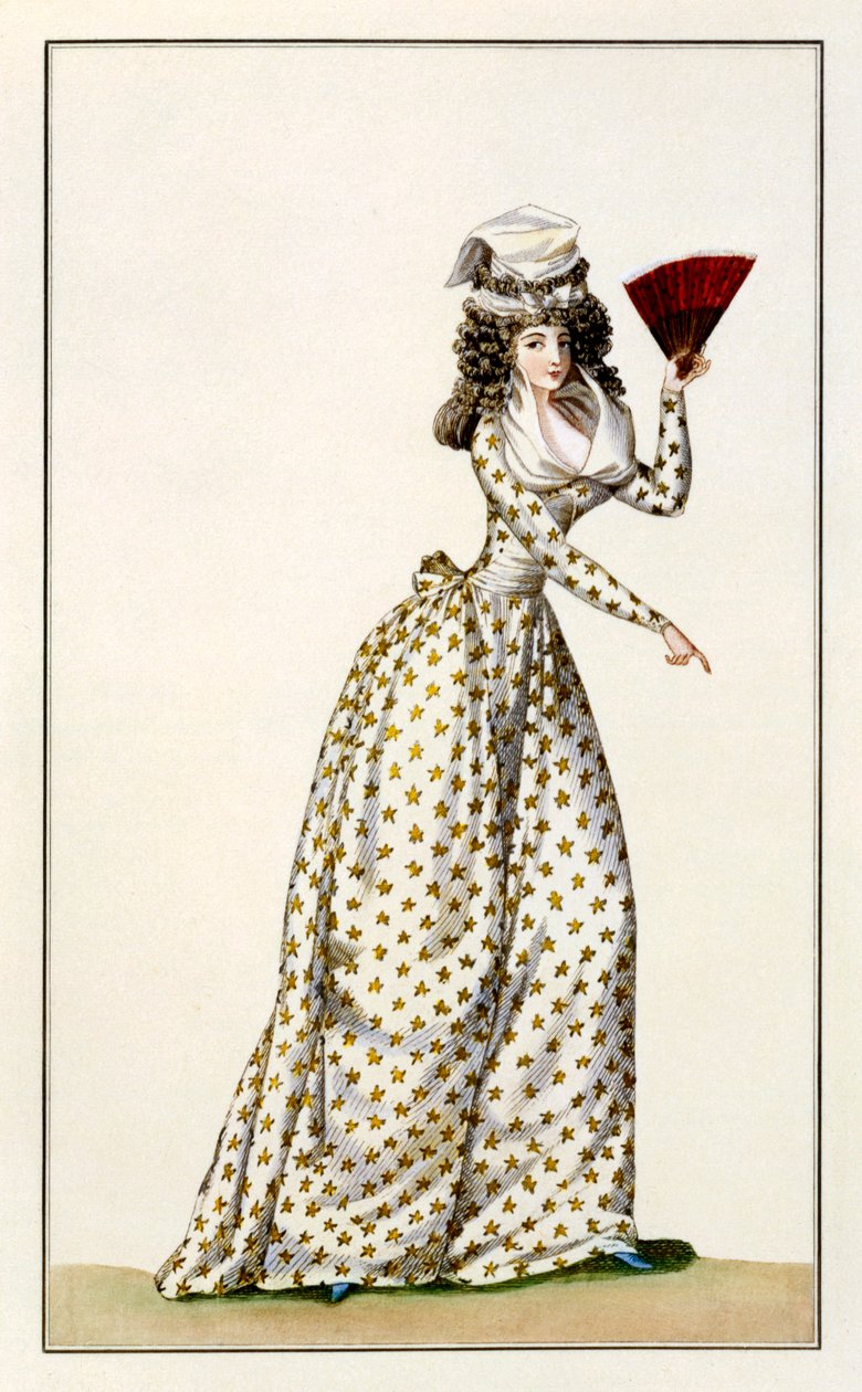Bata de dama Etoile del Journal de la Mode et du Gout, 1791 de French School