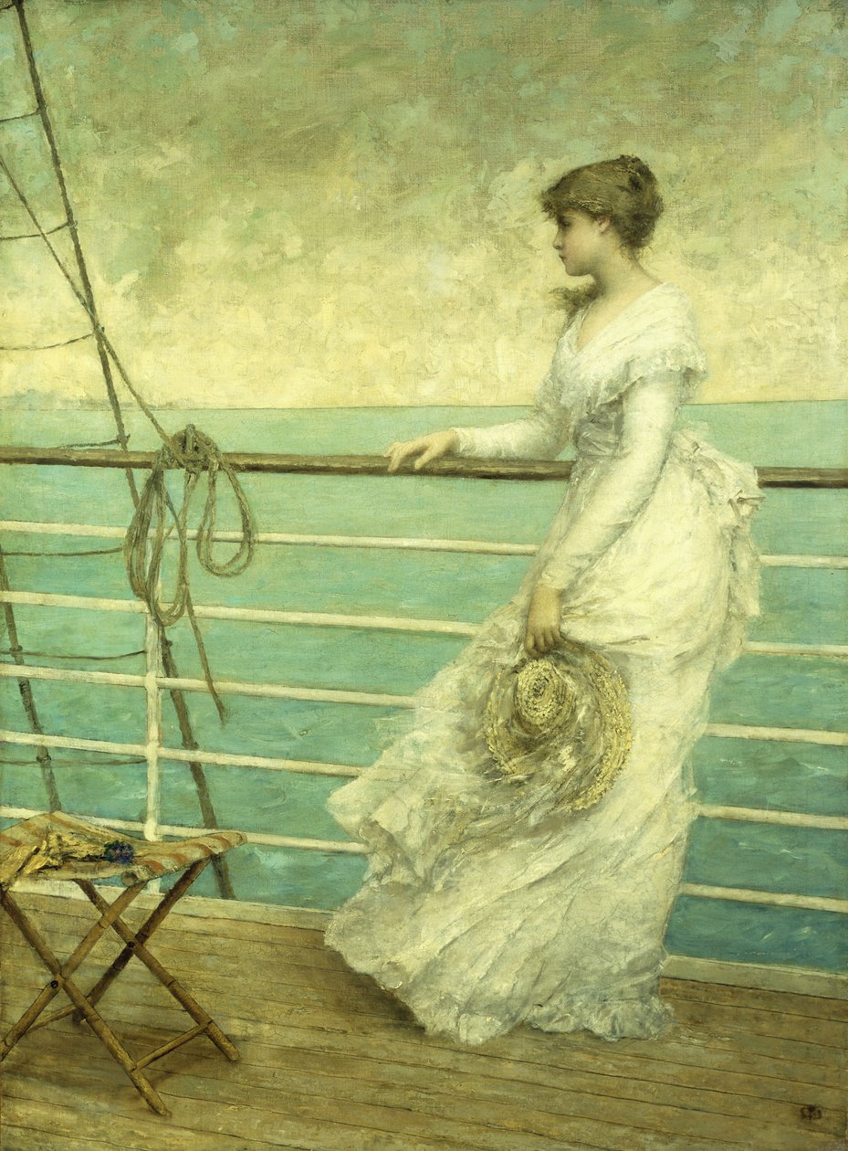 Dama en la Cubierta de un Barco de French School