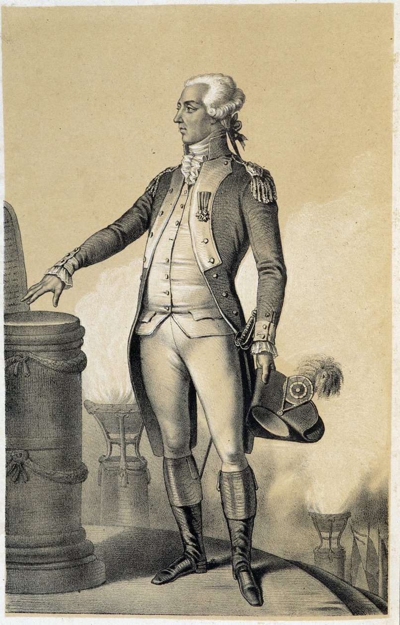 Lafayette - en "Galerie historique de la Revolution francaise" por Albert Maurin de French School