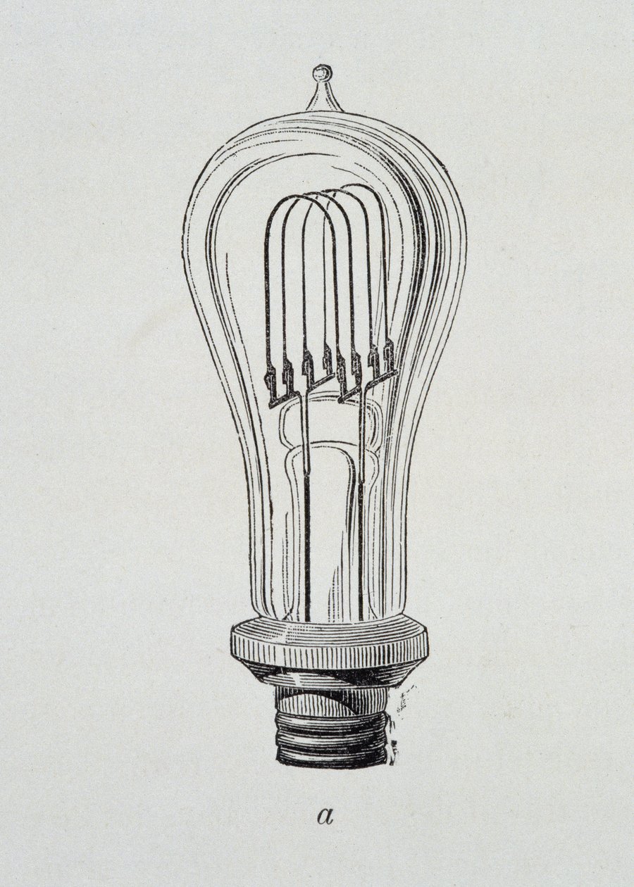 Lámpara Edison - en "Las nuevas conquistas de la ciencia" por Figutree de French School