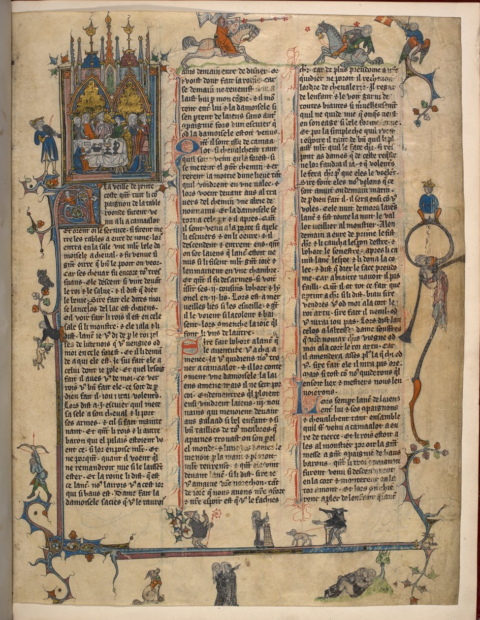 Lancelot-Grail (El ciclo de la Vulgata en prosa), Add MS 10294/1 f.1dr de French School