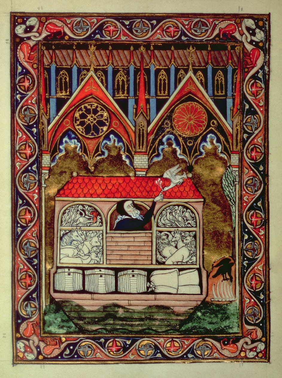 El Arca de Noé, del Salterio de San Luis, c.1258-70 de French School